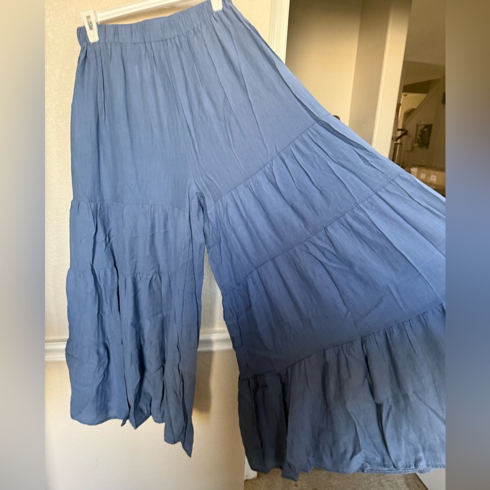CHICWISH SUNNY DAYS WIDE-LEG PANTS IN NAVY M/L - Picture 12 of 16